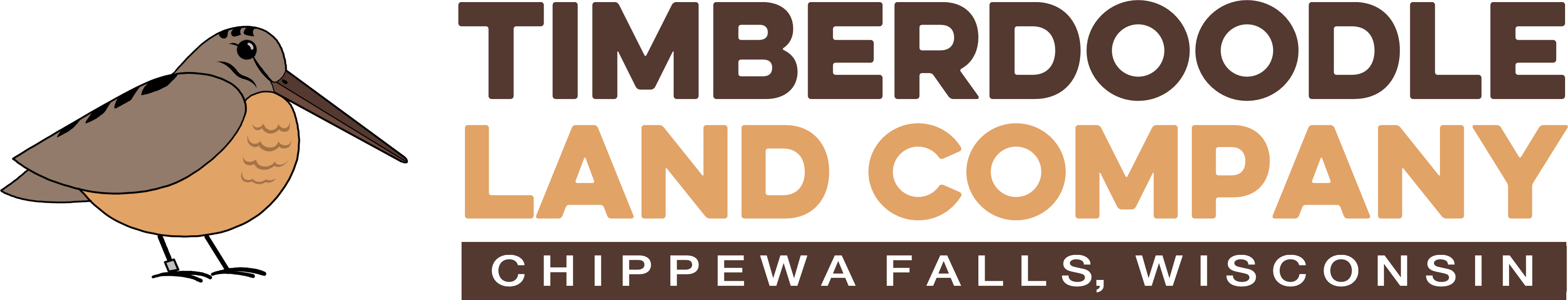 A brown and black banner with the words timberland brand on it.